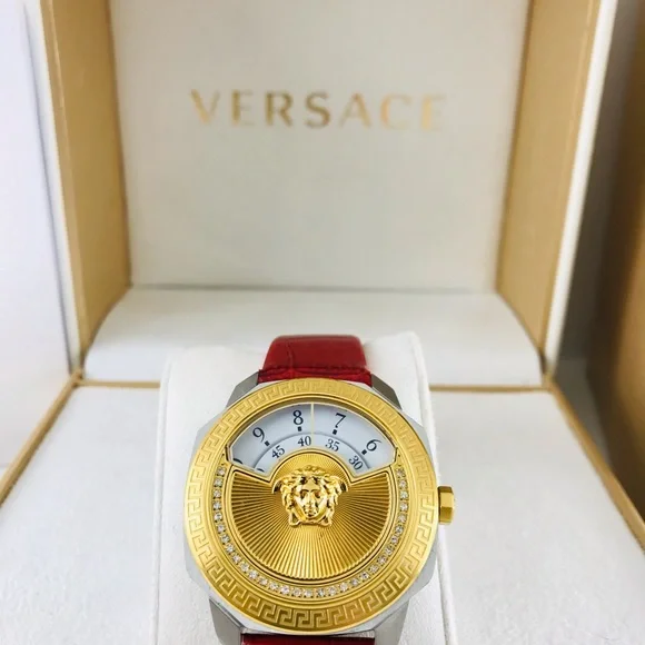 ♥️ VERSACE ♥️ Red and Gold Logo Watch Versus Versace Womens Watches | Direct Luxury main image 4